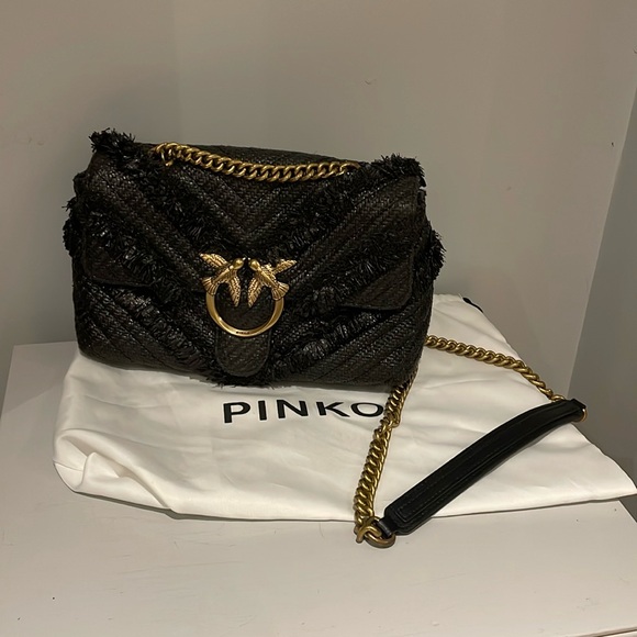 Pinko Handbag - Black with Gold Birds - Picture 1 of 17